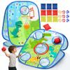 Dinosaur Bean Bag Toss Games Toy, 6 Educational Toddler Games with ABC Learning/Counting & Math/Motor Skills & Coordination, Fun Outdoor Games Toys Gifts for Kids Age 3 4 5 6 7 8 Year Old view 1