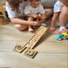 Wooden Marble Run Track Race Machine Set Maze Board Ball Run Montessori STEM Toy Gift for Kids Course Winding Roller Track Game Educational Construction Toy Gift for Kids (Rocks) view 3