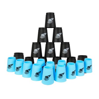 SEISSO 24PCS Quick Stack Cups, Sports Training Game for School Family Party, Kids Gifts Starter Set of Stacking Cup, Blue & Black