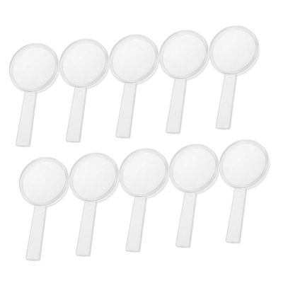 COOLHIYA 10 Pcs Transparent Handheld Magnifiers Magnification for Outdoor Adventure Educational Exploration Lightweight Mini Optical Instruments for Wildlife Observation