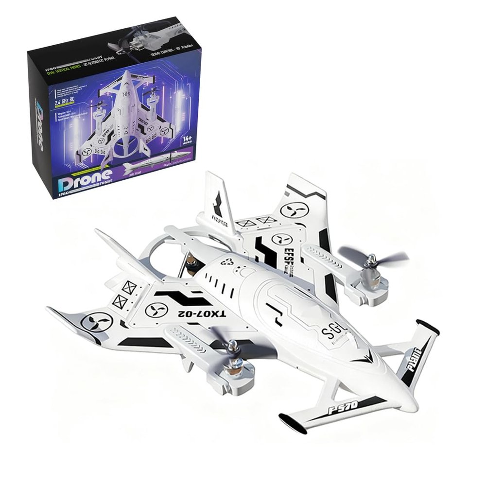 OBIOCKIDAY Remote Control Airplane, 2.4G 8CH EPP RC Airplane Fighter Aircraft, High SpeedFixed-Wing Stunt RC Plane with 3 Flight Modes VTOL Controllable Lights, Gift for Adults -RTF