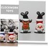 LALADEFIEE 3pcs Christmas Wind-up Cute Reindeer Santa Snowman Festival Playthings Safe Material Smooth Surface Walking Jumping Action Fun Xmas Party Gifts for Adults view 2
