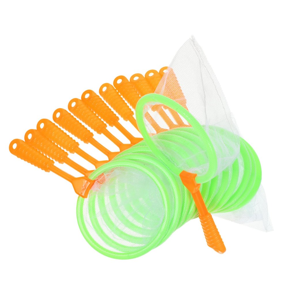 COOLHIYA 12pcs Portable Fishing Nets Lightweight Insect and Small Fish Catchers for Outdoor Random Color