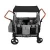 4 Kids Wagon Stroller, All Terrain Wagon Cart with Removable Canopy Double Push Bar Foldable Kids Stroller with Portable Adjustable seat Travel Stroller for Garden Camping Grocery Cart view 3