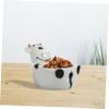 ETHZZLE Creative Ceramic Cartoon Animal Bowl for Multi-purpose Soup and Snack Container Cute Cow Shape Tableware for Boys and Food-grade Material and Photo Prop view 4