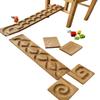Wooden Marble Run Track Set of 2 Wind+Whirlpol Race Machine Set Wooden Maze Board Ball Run Montessori STEM Toy Gift for Kids Marble Wave Course Winding Roller Track Game (Wind+Whirlpol) view 1