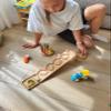Wooden Marble Run Track Set of 2 Wind+Whirlpol Race Machine Set Wooden Maze Board Ball Run Montessori STEM Toy Gift for Kids Marble Wave Course Winding Roller Track Game (Wind+Whirlpol) view 4