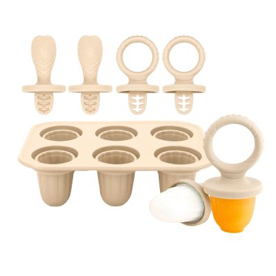3. Chewable Ice Molds for Infants 6 Cavity Silicone Teether with Safe Edges Iced Treat Maker & Teeth Soother Baby Teething I