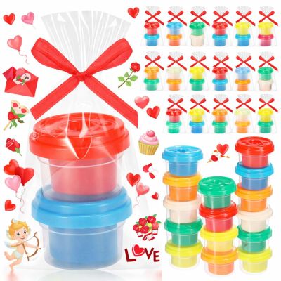 Blosssound 18 Sets Valentines Air Dry Clay Gifts Valentines Day Air Dry Clay Party Favors DIY Clays Craft Kit for Classroom Exchange Gifts Goodie Bags Stuffers Supplies