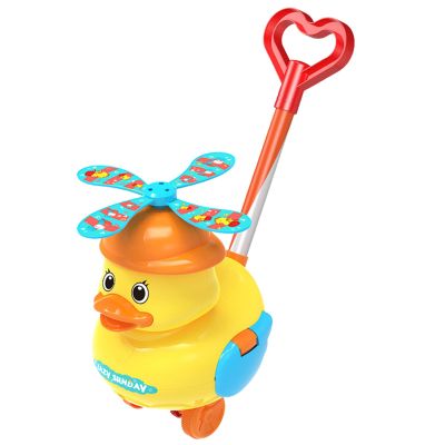 Little Yellow Duck Push Toy with Quacking Sounds and Waddling Motion, Kids Walker | Toddler Balance Training Plaything, Early Walking Support Activity Toy, Educational Baby Push Along Aid for Motor