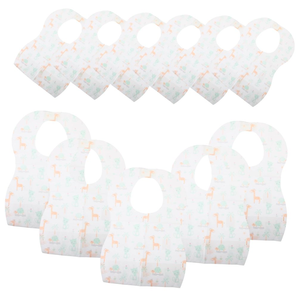 20 pcs Disposable Bibs for Cute Animal Patterns Soft and Comfortable Drooling Bibs for Feeding for Boys and Convenient and Practical for Mealtime Use