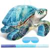 Capoda Sea Turtle Piata for Kids Boys & Girls Blue Ocean Turtle Piata Games with Stick Blindfold Under the Sea Animal Decorations Spring Summer Birthday Baby Shower Party Game Supplies