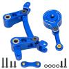 Aluminum Steering Bellcrank Drag Link Set with 25T Servo Horn Arm Upgrade Parts for Arrma 1/10 Senton Granite Typhon Big Rock 3S, Mojave Outcast Kraton 4S (Blue) view 4