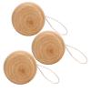 Kikumi 3 Pieces Wooden Yo Yo Crafts Handmade Record Color Mini Round DIY Baby Small Wooden Toys view 3