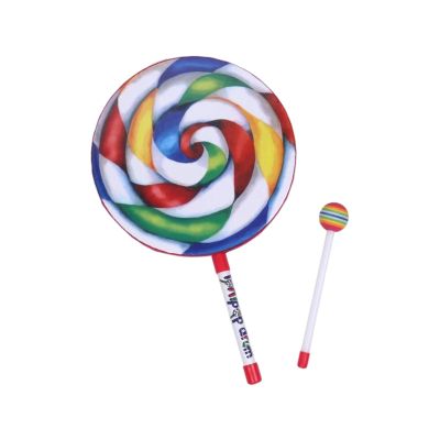 Candy-Colored Child-Friendly Hand Drum & Mallets Preschool Rhythm Development Instrument for Ages 3-6 Stage Performances Kids Drum