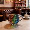 Astraeon Rainbow D20 Dice Cup, Multi-Sided Dice Coffee Cup with Handle, Clear Glass Game Cup for Role Playing Lovers, Board Enthusiasts, Fantasy Themed Game Night Mug Gift (1 pc) view 3