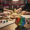 Astraeon Rainbow D20 Dice Cup, Multi-Sided Dice Coffee Cup with Handle, Clear Glass Game Cup for Role Playing Lovers, Board Enthusiasts, Fantasy Themed Game Night Mug Gift (1 pc) view 4