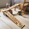 Wooden Marble Run Track Set of 2 Wind+Rocks Race Machine Set Wooden Maze Board Ball Run Montessori STEM Toy Gift for Kids Wave Course Winding Roller Track Game (Rocks+Whirlpol) view 4