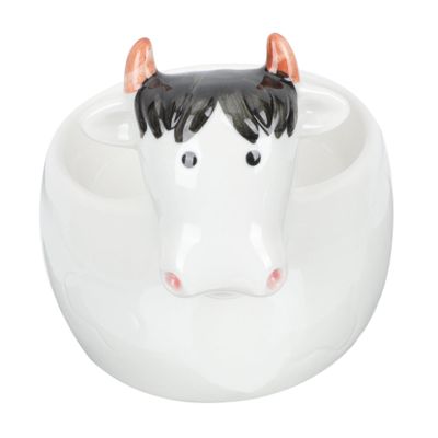 ETHZZLE Cartoon Animal Shape Ceramic Storage Bowl Smooth Surface Cute Breakfast Soup Dish for Boys and Practical Household Use