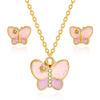 Butterfly Kids Jewelry Set for Girls Hypoallergenic 316L Surgical Stainless Steel Cute Butterflys Earrings Necklace Set Princess Shining Colorful Jewelry Gift for Little Girl Daughter Granddaughter view 1
