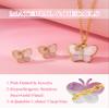 Butterfly Kids Jewelry Set for Girls Hypoallergenic 316L Surgical Stainless Steel Cute Butterflys Earrings Necklace Set Princess Shining Colorful Jewelry Gift for Little Girl Daughter Granddaughter view 3