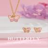 Butterfly Kids Jewelry Set for Girls Hypoallergenic 316L Surgical Stainless Steel Cute Butterflys Earrings Necklace Set Princess Shining Colorful Jewelry Gift for Little Girl Daughter Granddaughter view 4