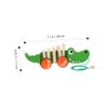 COOLHIYA Wooden Animal Pull Along Car for Educational Traction Plaything Cute Alligator Shape to Stimulate Creativity and Walking Skills Birthday Gift for Boys view 2