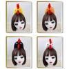 BUBEFSKD Chicken Headwear Rooster Headbands Bowtie Gloves Skirt Costume Set Animal Hair Hoop For Thanksgiving Day Costume Set Rooster Headbands Easter Headwear Animal Hair Hoop view 4