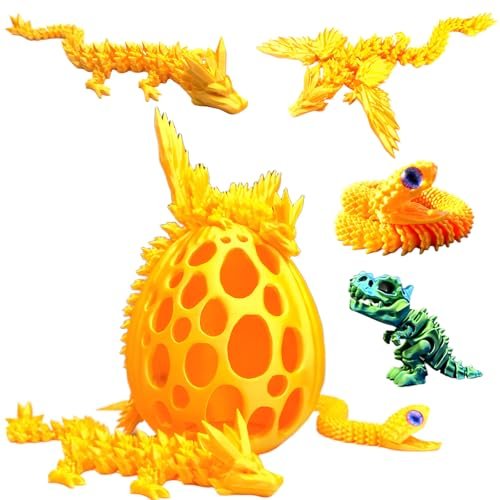 TJYZGXQ 5pcs,12" 3D Printed Dinosaur Eggs,Dragon Egg,Crystal Dragon Toys,Snake Eggs, T RexAnimals,Fidget Toy,Desk Executive ToyEaster Eggs Basket Stuffers,Toys for Boys Kids Teen 5-7 4-6 8-12