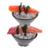 COOLHIYA 2Pcs Realistic Beef Rice Food Model PVC Fake Sushi Play Kitchen Accessories for Photo Props DIY Display Decor view 1