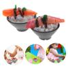 COOLHIYA 2Pcs Realistic Beef Rice Food Model PVC Fake Sushi Play Kitchen Accessories for Photo Props DIY Display Decor view 3