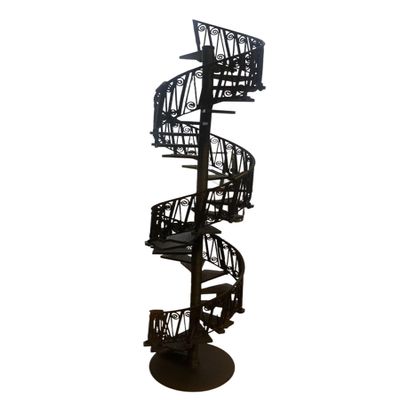 1/12 Scale Dolls House Furniture, Spiral Staircase kit 30 Steps (Black Steps and Rail)