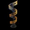1/12 Scale Dolls House Furniture, Spiral Staircase kit 30 Steps (Black Steps and Rail) view 2