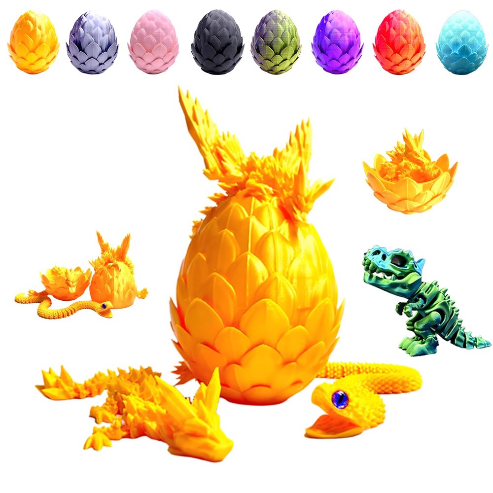 TJYZGXQ 5pcs,12" 3D Printed Dinosaur Eggs,Dragon Egg,Crystal Dragon Toys,Snake Eggs, T RexAnimals,Fidget Toy,Desk Executive ToyEaster Eggs Basket Stuffers,Toys for Boys Kids Teen 5-7 4-6 8-12