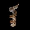 1/12 Scale Dolls House Furniture, Spiral Staircase kit 30 Steps (White Steps and Golden Rails) view 2
