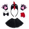 BUBEFSKD Chicken Headwear Rooster Headbands Bowtie Gloves Skirt Costume Set Animal Hair Hoop For Thanksgiving Day Costume Set Rooster Headbands Easter Headwear Animal Hair Hoop view 1