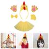 BUBEFSKD Chicken Headwear Rooster Headbands Bowtie Gloves Skirt Costume Set Animal Hair Hoop For Thanksgiving Day Costume Set Rooster Headbands Easter Headwear Animal Hair Hoop view 2