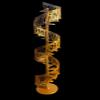 1/12 Scale Dolls House Furniture, Spiral Staircase kit 30 Steps (Golden Steps and Rail) view 2