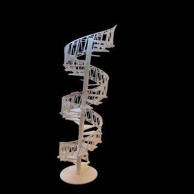 1/12 Scale Dolls House Furniture, Spiral Staircase kit 30 Steps (White Steps and Rails)