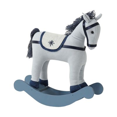 DYNWAVE Christmas Rocking Toy Desk Ornament, Multipurpose Wooden Base 23x8x26cm, Light Gray