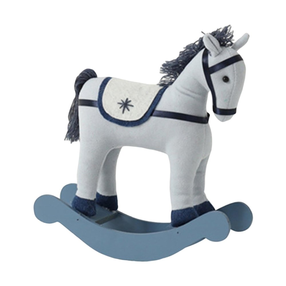 DYNWAVE Christmas Rocking Toy Desk Ornament, Multipurpose Wooden Base 23x8x26cm, Light Gray