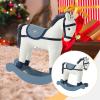 DYNWAVE Christmas Rocking Toy Desk Ornament, Multipurpose Wooden Base 23x8x26cm, White Blue view 3