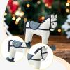 DYNWAVE Christmas Rocking Toy Desk Ornament, Multipurpose Wooden Base 23x8x26cm, White Blue view 4