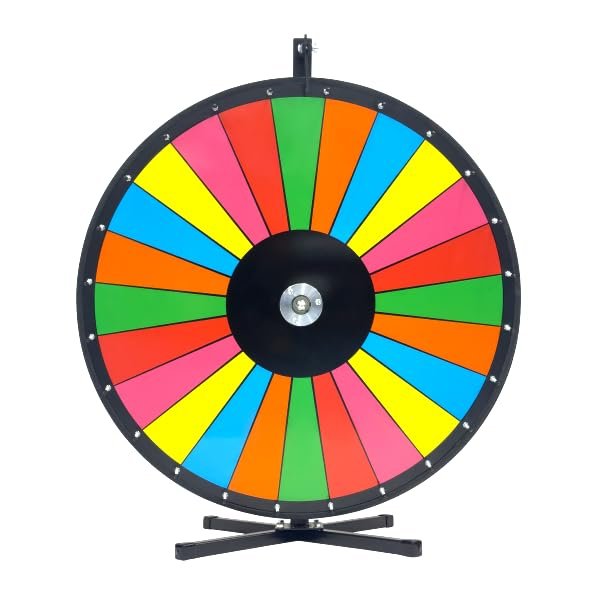 30 Inch Retro Color Tabletop Dry Erase Prize Wheel  30 Inch Desktop Spinning Wheel, Durable Wood, Balanced for Fair Odds, Trade Show Booth Raffle Party Event