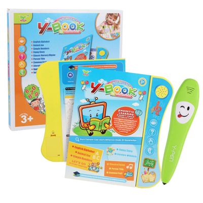 lyrlody Learning Activity Book, Talking Book English Alphabet Fruit Vehicle Literature Children Sound Board with Pen for Toddler Kids