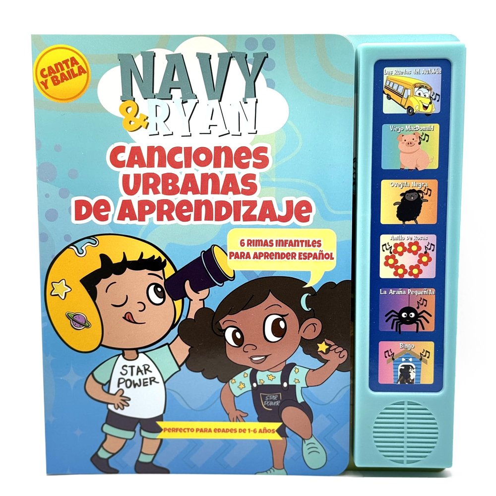 Spanish Hip Hop Nursery Rhymes Sound Book for Toddlers & Kids by Navy & Ryan | Bilingual Spanish Baby Book | Toddler Learning Book Teaches First Words, Rhythm & Early Language Development (Ages 16)