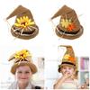 BUBEFSKD Handmade Crochet Children Witch Hat For Festival Halloween Thanksgiving Party Photoshoots Props Kids Pointed Handmade Crochet Witch view 2