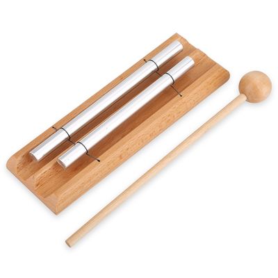 2 Percussion Instrument with , Percussion Instruments, Musical Education Toy for Toddlers, Percussion with Wood Base and Steel ,