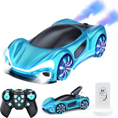 AngelReally Remote Control Car - 2.4GHz 360 Rotate RC Cars with Cool Lights, Music & Spray Effects Cool Birthday Presents Gifts for Kids & Boys 4-12
