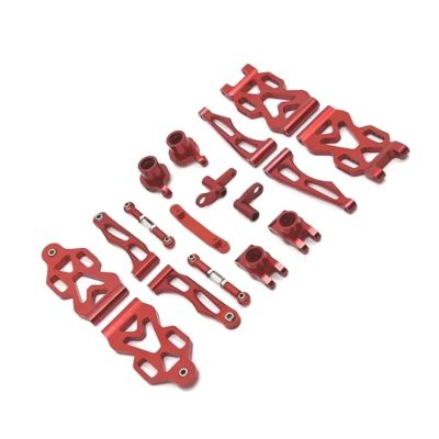Parts For SCY For JJRC 16101 16102 16103 16104 16106 16201 1/16 Metal Upgrade For Swing Arm Steering Cup Connecting Rod Set RC Car Parts(Red)